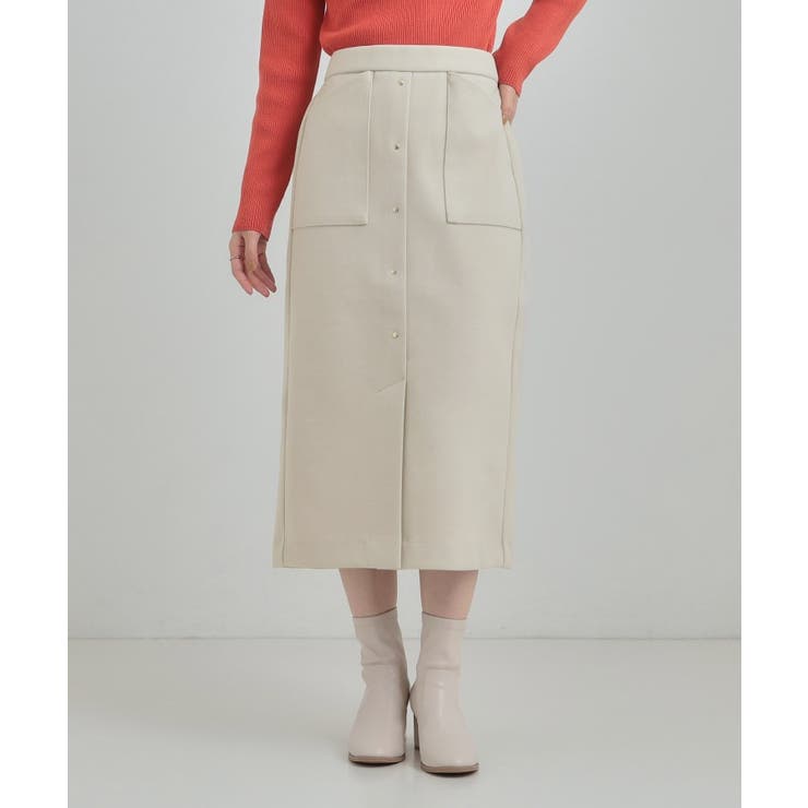 【S-LL/あったか】すらりときれい見え ベイカー風ナロースカート | SHOO・LA・RUE | 詳細画像9 