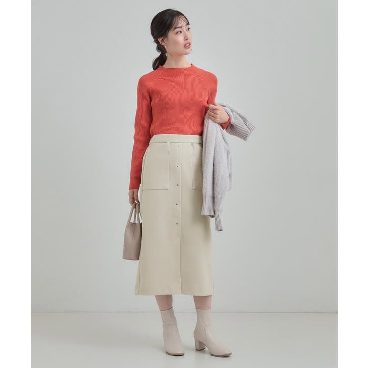 【S-LL/あったか】すらりときれい見え ベイカー風ナロースカート | SHOO・LA・RUE | 詳細画像11 