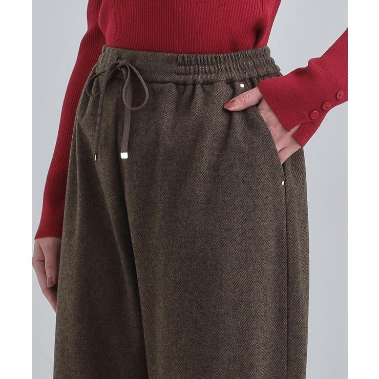 【洗濯機可/S-LL/あったか】ラフ過ぎない 大人のイージーワイドパンツ | SHOO・LA・RUE | 詳細画像18 