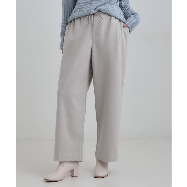 グレー(012) | 【洗濯機可/S-LL/あったか】ラフ過ぎない 大人のイージーワイドパンツ | SHOO・LA・RUE