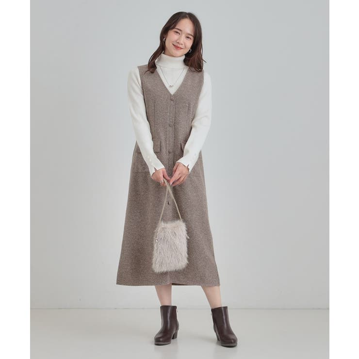 【S-LL】甘すぎない大人のツイード調ジャンスカ | SHOO・LA・RUE | 詳細画像7 