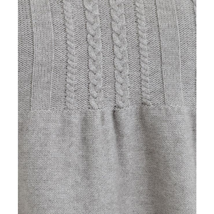 気になるお腹周りをカバー ケーブル編みペプラムニット | SHOO・LA・RUE | 詳細画像4 