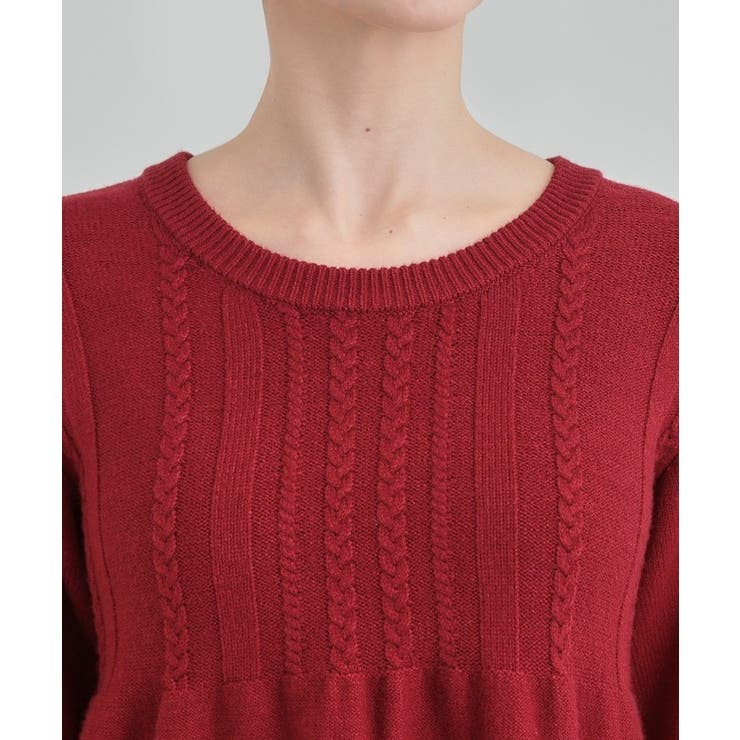 気になるお腹周りをカバー ケーブル編みペプラムニット | SHOO・LA・RUE | 詳細画像16 