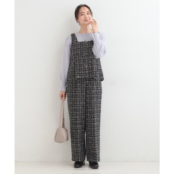 【2点セット】着るだけで決まる クラシカルなツイード調 チェック柄セットアップ | SHOO・LA・RUE | 詳細画像12 