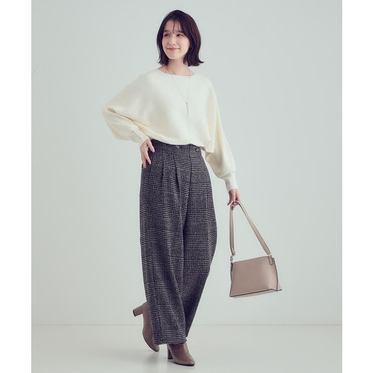 【洗える】大人の上品コーデに お袖ビジュー釦付きリブドルマンニット | SHOO・LA・RUE | 詳細画像32 