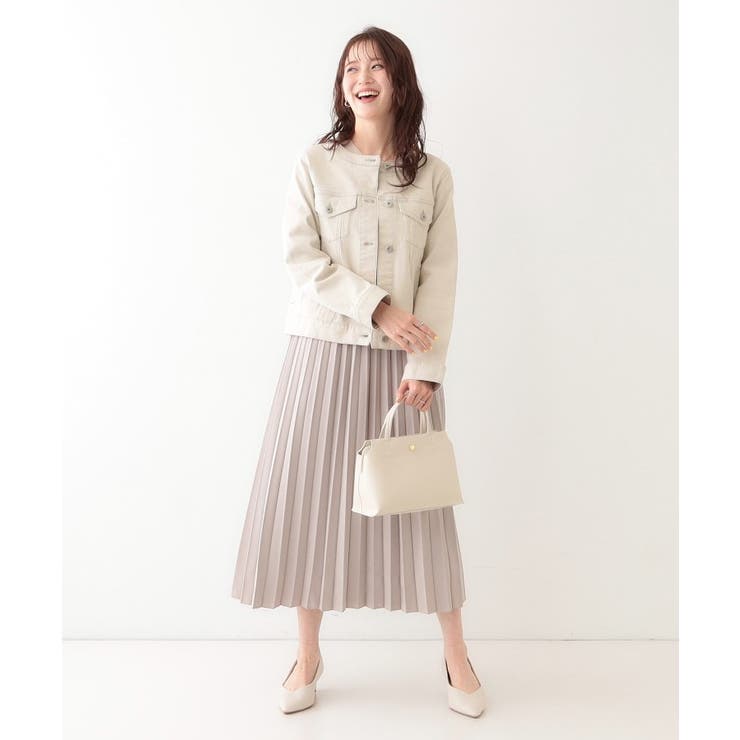 S-LL】大人のための ノーカラーデニムジャケット[品番