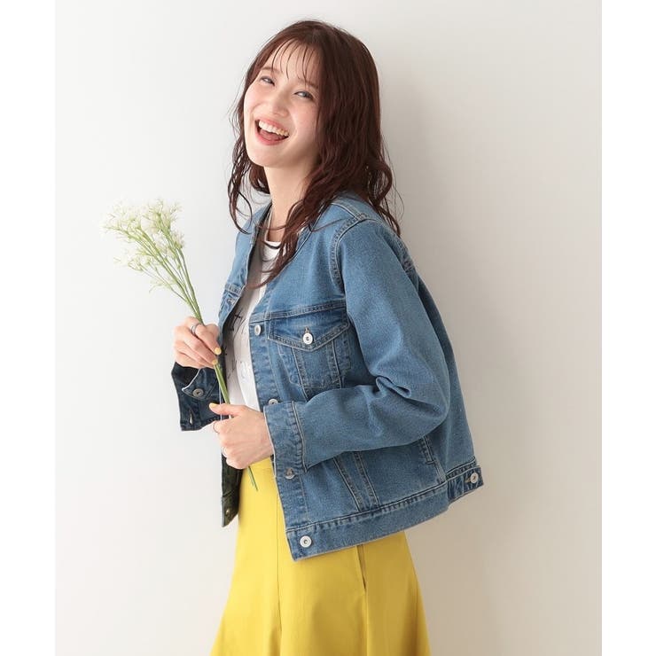 S-LL】大人のための ノーカラーデニムジャケット[品番