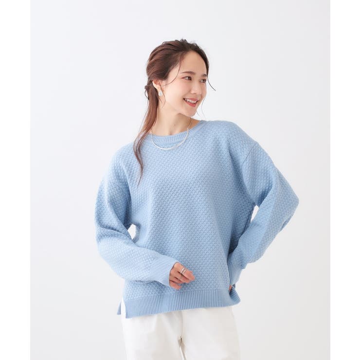 高レビュー/洗える/S-LL】ポコポコの表面感が魅力 ラーベン柄ニット