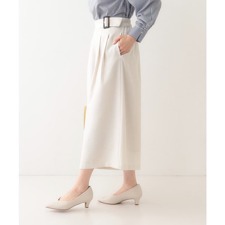 【S-LL/体型カバー】オンオフ兼用 ベルト風ガウチョパンツ | SHOO・LA・RUE | 詳細画像2 