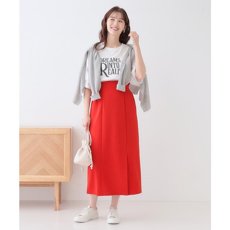 【洗える】洗濯後しわになりにくい カットジョーゼット ナロースカート | SHOO・LA・RUE | 詳細画像16 