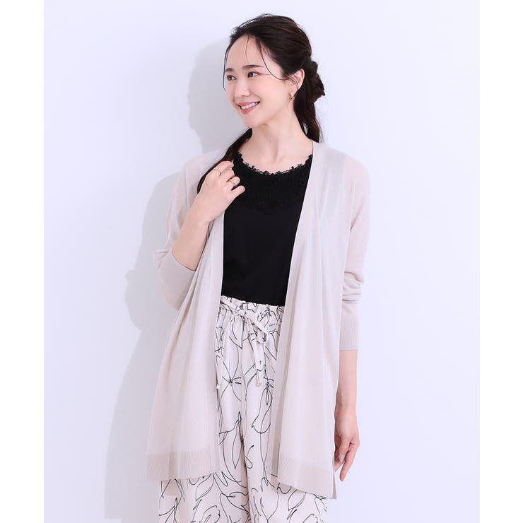 【洗える/ひんやり】体型カバーにも トッパー ロングカーディガン | SHOO・LA・RUE | 詳細画像1 