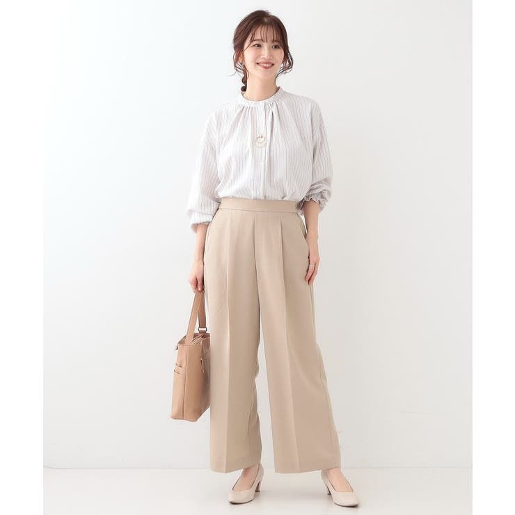 【洗える/UV/吸水速乾/アンチピリング/S-LL】 タックワイドパンツ | SHOO・LA・RUE | 詳細画像7 