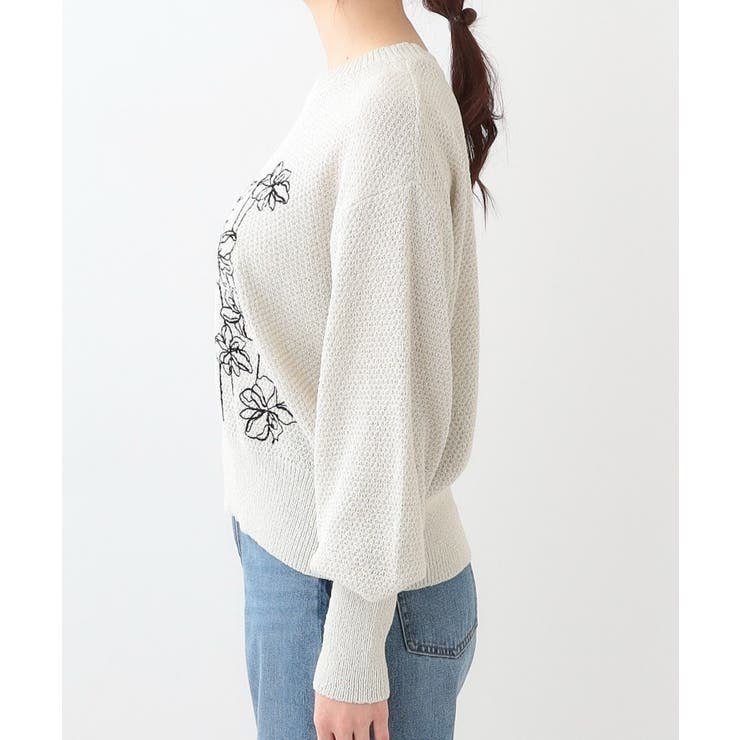 【S-LL】花柄刺繍ブークレニット | SHOO・LA・RUE | 詳細画像14 