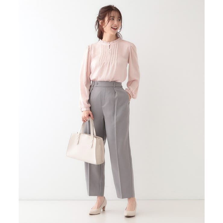 【S-LL】オフィスシーンでも活躍 タックテーパードパンツ | SHOO・LA・RUE | 詳細画像3 
