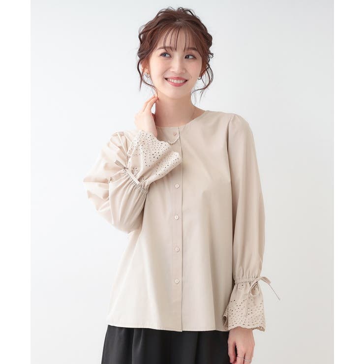 【S-LL/前後2WAY/洗濯後しわになりにくい】お袖刺繍レースブラウス | SHOO・LA・RUE | 詳細画像8 