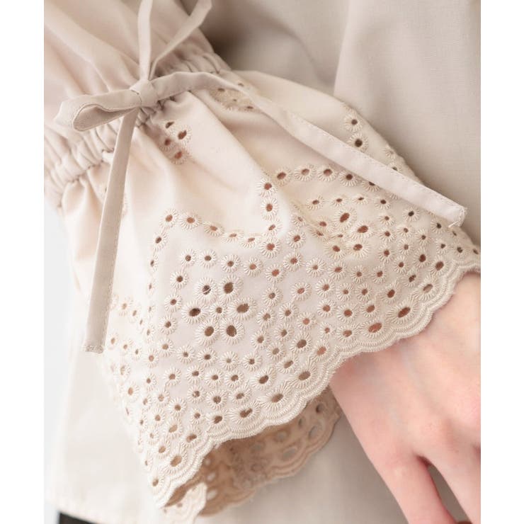 【S-LL/前後2WAY/洗濯後しわになりにくい】お袖刺繍レースブラウス | SHOO・LA・RUE | 詳細画像14 