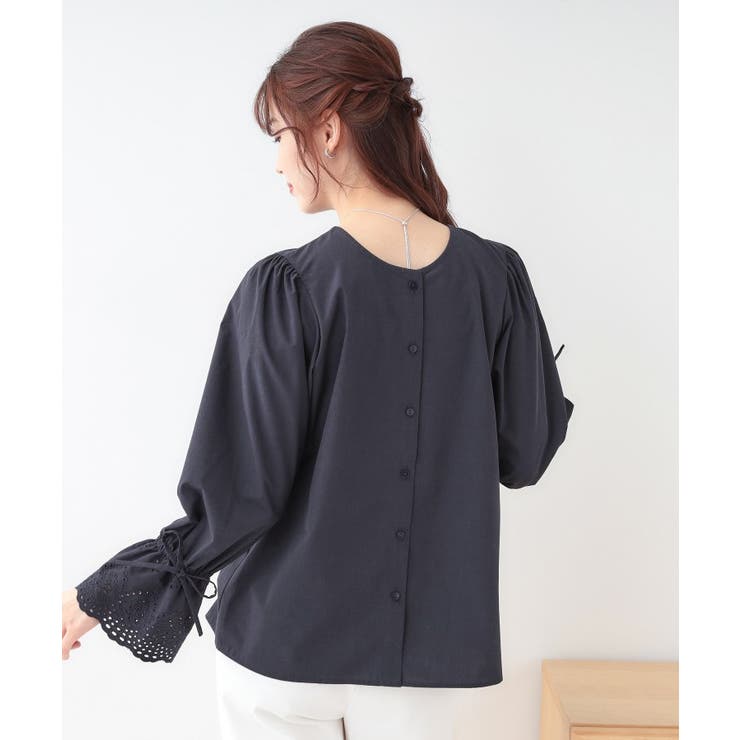【S-LL/前後2WAY/洗濯後しわになりにくい】お袖刺繍レースブラウス | SHOO・LA・RUE | 詳細画像18 