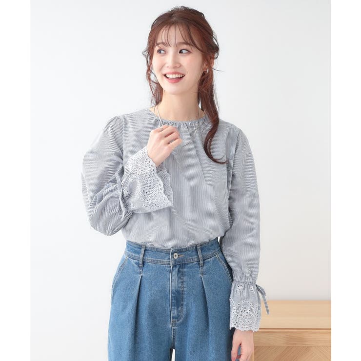 【S-LL/前後2WAY/洗濯後しわになりにくい】お袖刺繍レースブラウス | SHOO・LA・RUE | 詳細画像3 