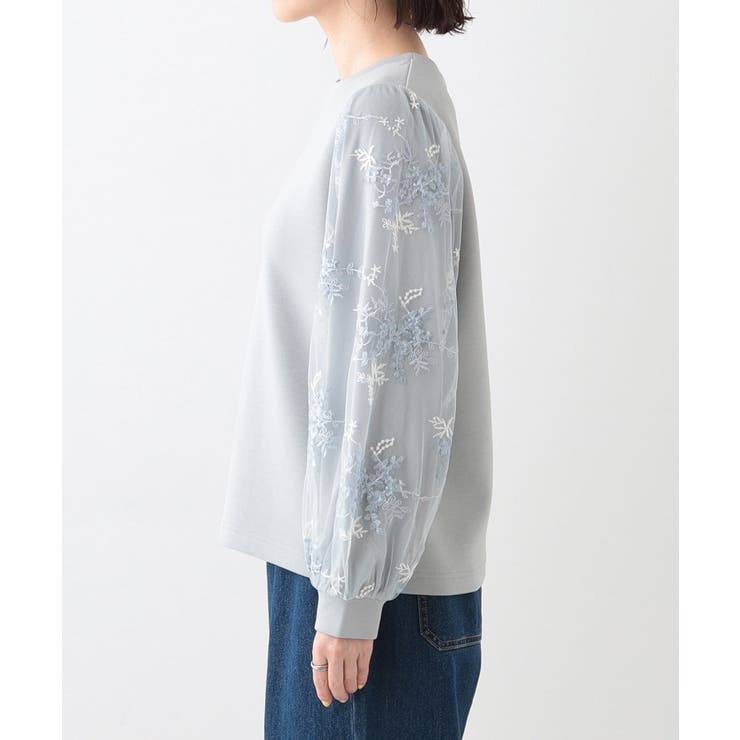 大人上品 お袖チュール刺繍 切替トップス | SHOO・LA・RUE | 詳細画像14 
