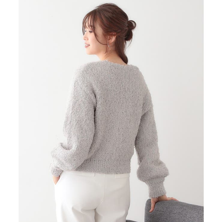 【S-LL】ふわふわ軽やかラメニットカーディガン | SHOO・LA・RUE | 詳細画像2 