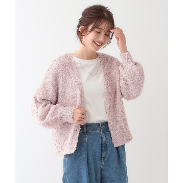 【S-LL】ふわふわ軽やかラメニットカーディガン | SHOO・LA・RUE | 詳細画像9 