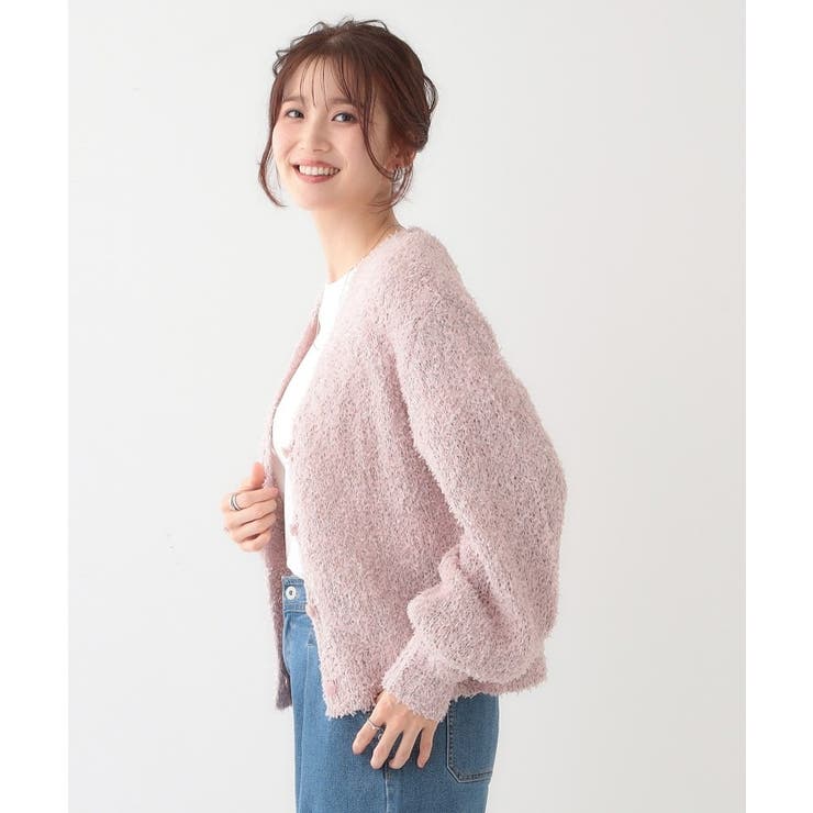 【S-LL】ふわふわ軽やかラメニットカーディガン | SHOO・LA・RUE | 詳細画像10 