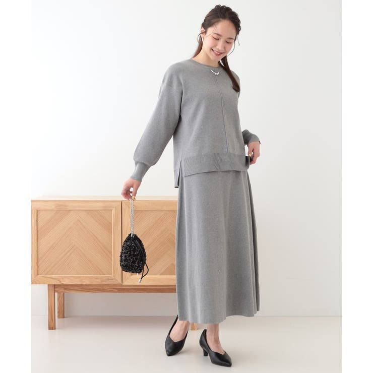 【セットアップ可/S-LL】大人上品に揺れる ニットフレアスカート | SHOO・LA・RUE | 詳細画像3 