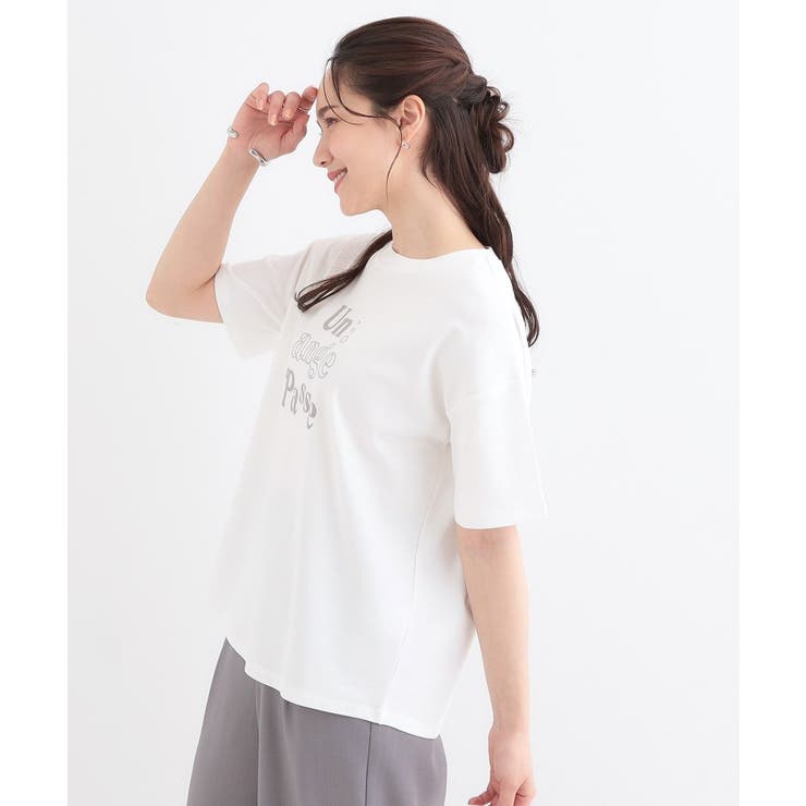 【S-LL】大人のきれいめカジュアルに フロッキーロゴTシャツ | SHOO・LA・RUE | 詳細画像6 
