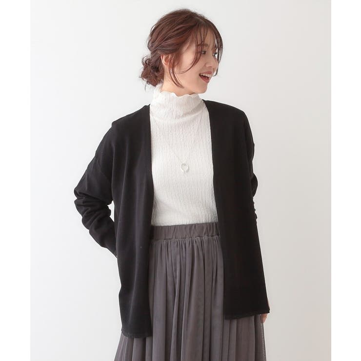 【S-LL】リブのラメが華やかな トッパー ニットカーディガン | SHOO・LA・RUE | 詳細画像1 