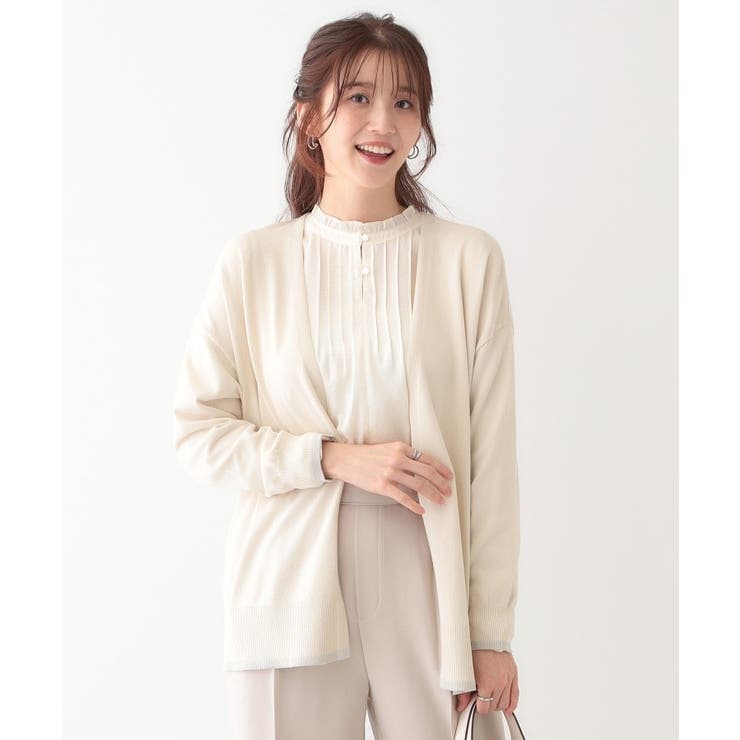 【S-LL】リブのラメが華やかな トッパー ニットカーディガン | SHOO・LA・RUE | 詳細画像5 