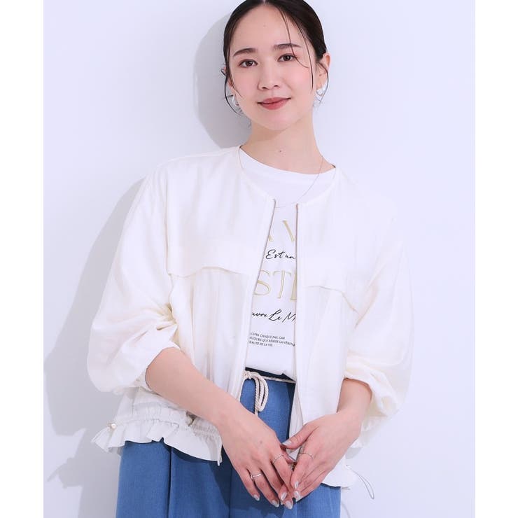 オフホワイト(003) | 【S-LL】大人のシアー感が魅力 ドロストブルゾン | SHOO・LA・RUE