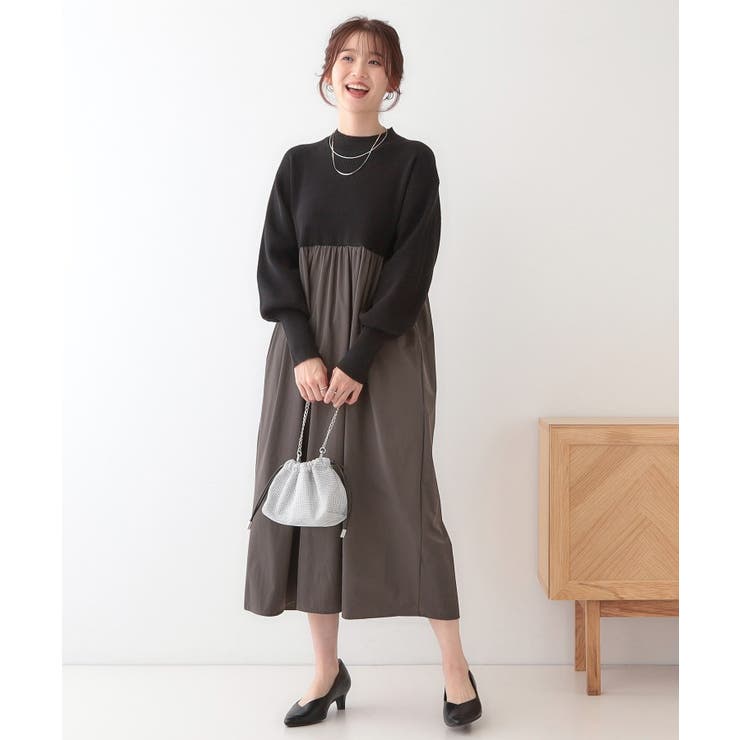 【S-LL】リブニットドッキングワンピース | SHOO・LA・RUE | 詳細画像7 