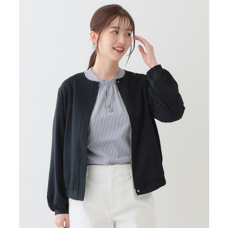 さらっと羽織れる ノーカラーブルゾン | SHOO・LA・RUE | 詳細画像5 