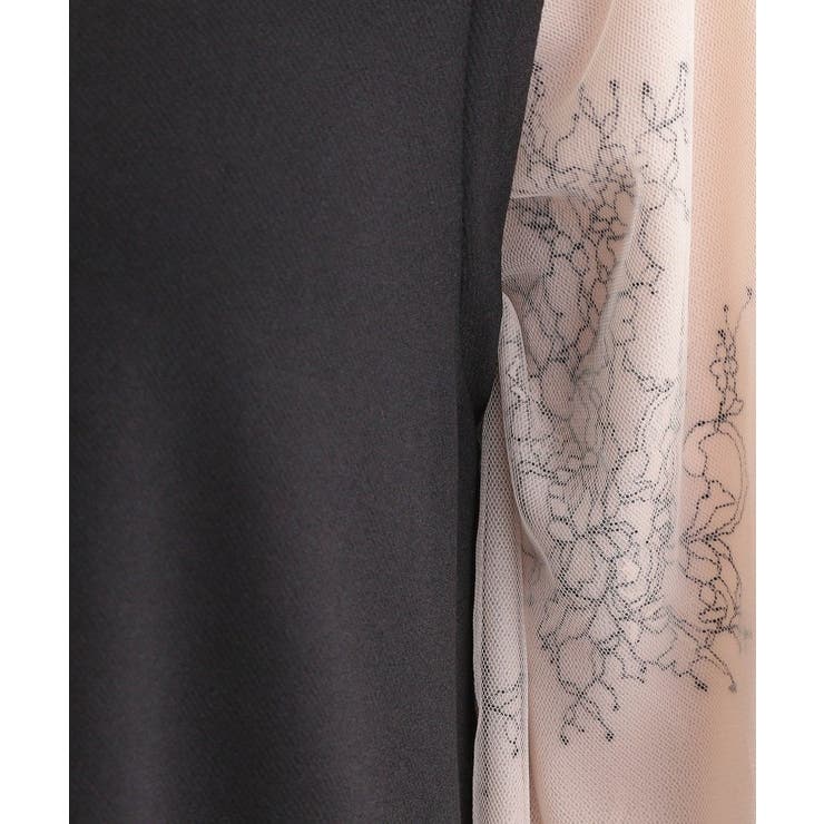 1枚で上品に決まる お袖レース切り替え7分袖ワンピース | SHOO・LA・RUE | 詳細画像8 