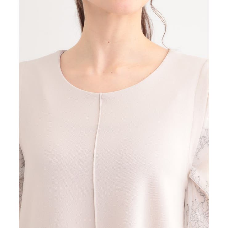 1枚で上品に決まる お袖レース切り替え7分袖ワンピース | SHOO・LA・RUE | 詳細画像16 