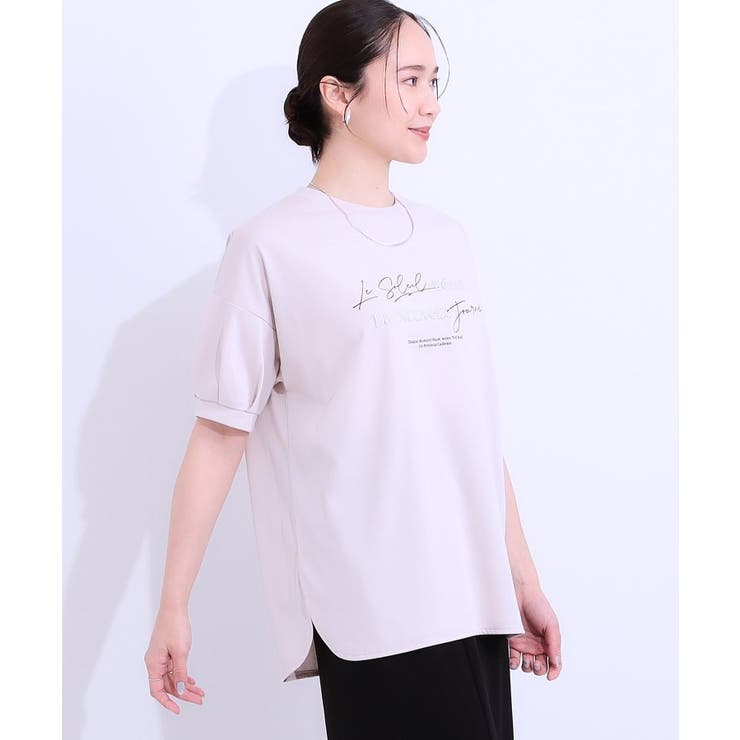 【S-LL/ひんやり/UV】こなれ感あるぷっくりラメ デザインロゴTシャツ | SHOO・LA・RUE | 詳細画像18 