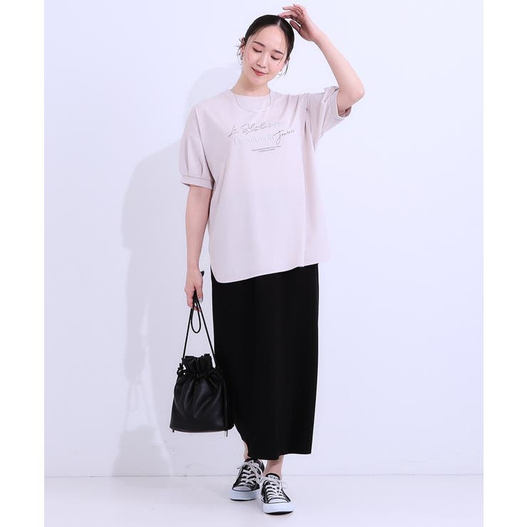 【S-LL/ひんやり/UV】こなれ感あるぷっくりラメ デザインロゴTシャツ | SHOO・LA・RUE | 詳細画像19 