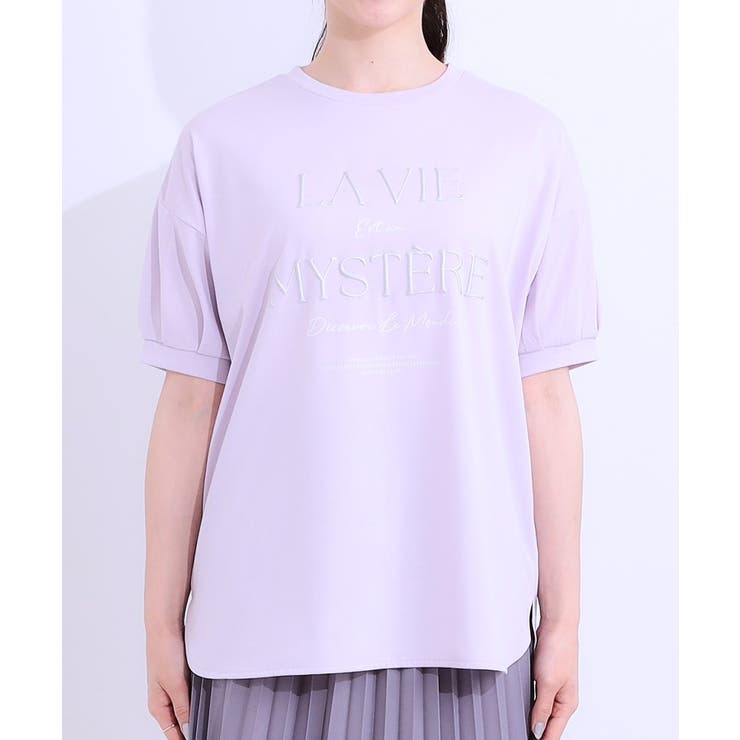 【S-LL/ひんやり/UV】こなれ感あるぷっくりラメ デザインロゴTシャツ | SHOO・LA・RUE | 詳細画像21 