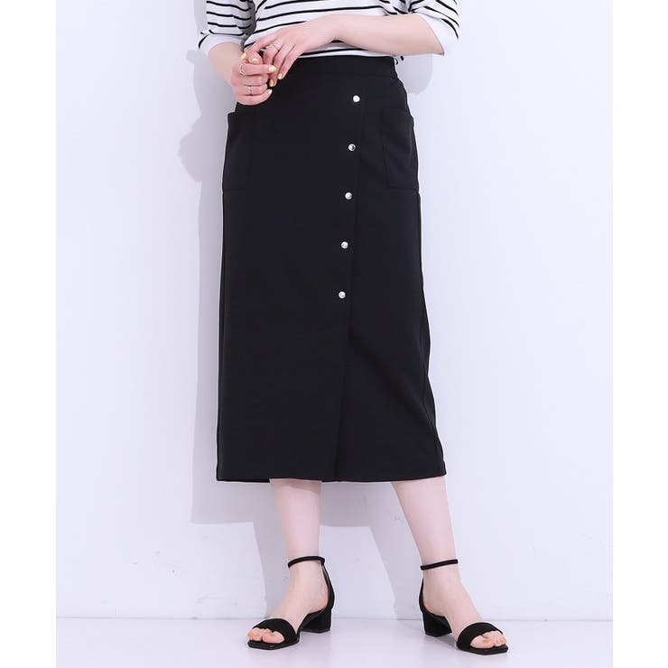 【S-LL】カジュアルにもきれいめにも ドット釦カーゴナロースカート | SHOO・LA・RUE | 詳細画像6 