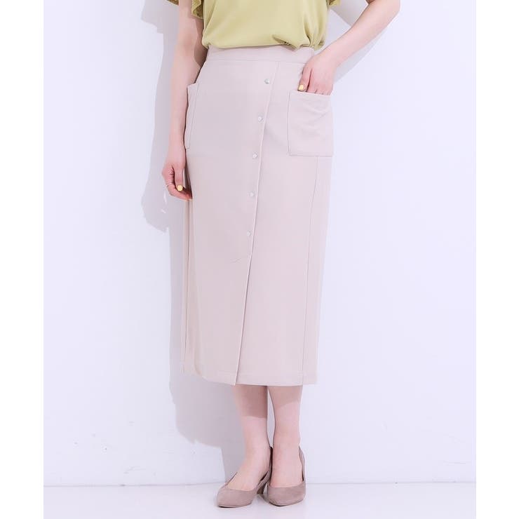 【S-LL】カジュアルにもきれいめにも ドット釦カーゴナロースカート | SHOO・LA・RUE | 詳細画像10 