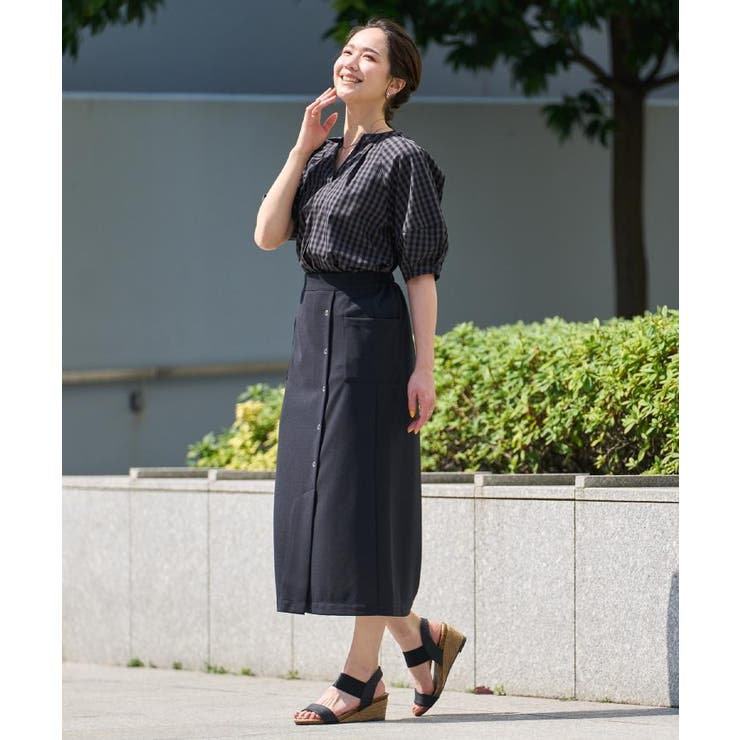 【S-LL】カジュアルにもきれいめにも ドット釦カーゴナロースカート | SHOO・LA・RUE | 詳細画像21 