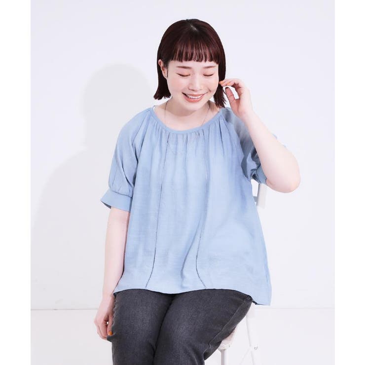 【S-LL/2点セット】インせず着られる はしごレース5分袖ブラウス | SHOO・LA・RUE | 詳細画像30 