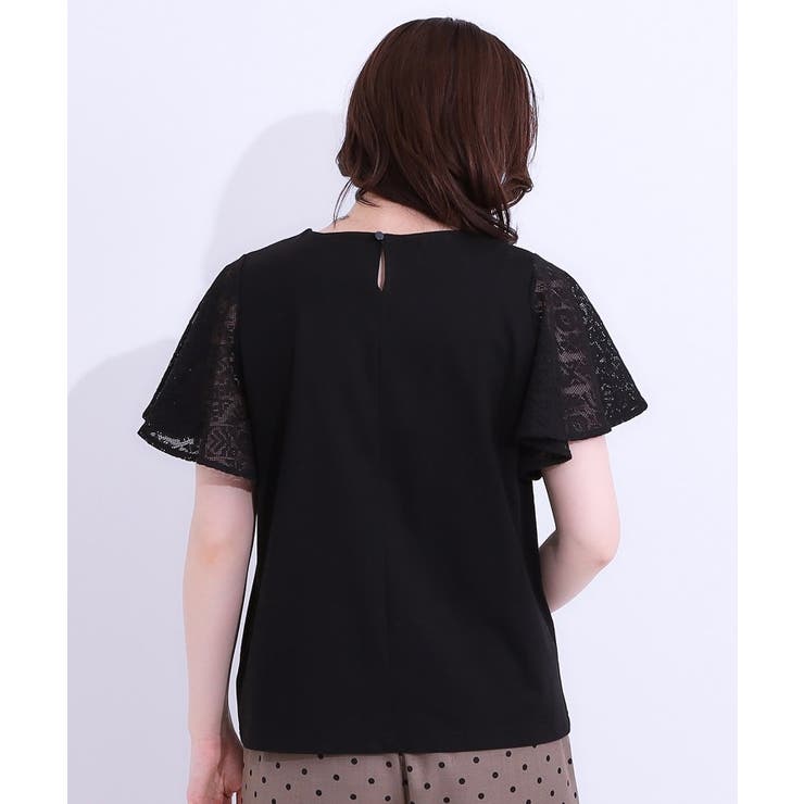 【S-LL】大人の上品コーデに お袖レース切り替えトップス | SHOO・LA・RUE | 詳細画像7 