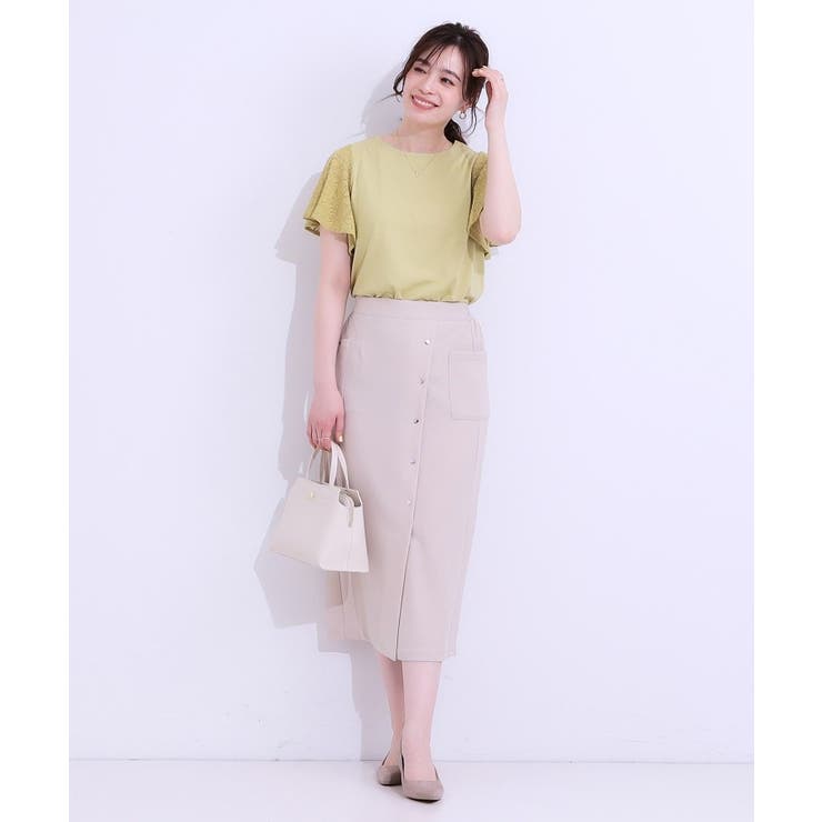 【S-LL】大人の上品コーデに お袖レース切り替えトップス | SHOO・LA・RUE | 詳細画像12 