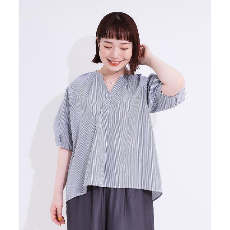 【洗える/S-LL】洗濯後しわになりにくい 5分袖スキッパーブラウス | SHOO・LA・RUE | 詳細画像51 