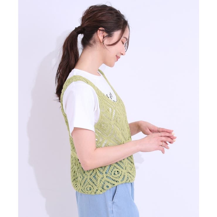 【S-LL/2点セット】大人カジュアルに レースビスチェ+プリントTシャツ | SHOO・LA・RUE | 詳細画像10 