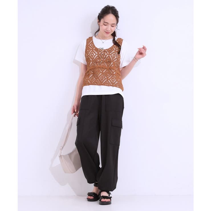 【S-LL/2点セット】大人カジュアルに レースビスチェ+プリントTシャツ | SHOO・LA・RUE | 詳細画像18 