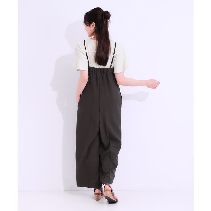 【S-LL】Iラインですっきり見え 大人見えサロペット | SHOO・LA・RUE | 詳細画像3 