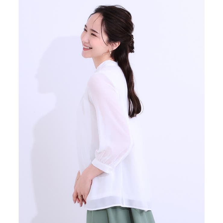 【S-LL】首元ギャザーが大人上品な シフォンブラウス | SHOO・LA・RUE | 詳細画像14 