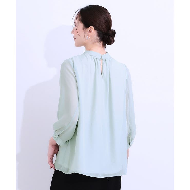 【S-LL】首元ギャザーが大人上品な シフォンブラウス | SHOO・LA・RUE | 詳細画像10 